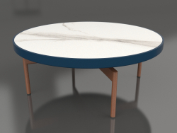 Table basse ronde Ø90x36 (Gris bleu, DEKTON Aura)