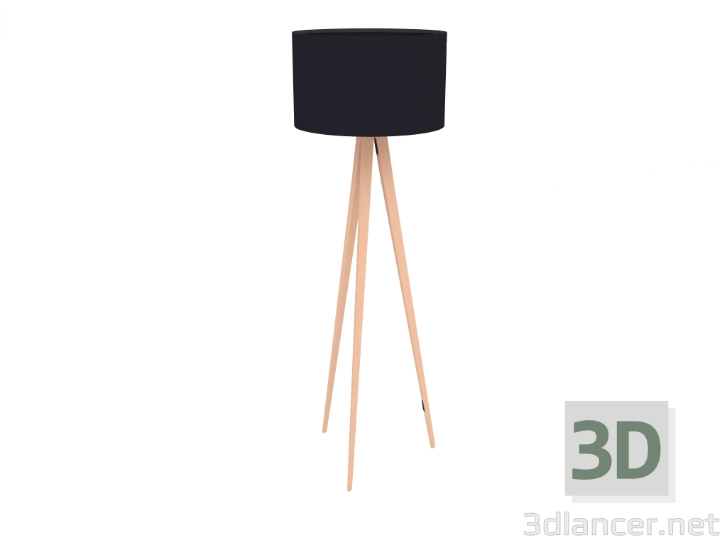 3d model Lámpara de pie Trípode (Cobre-Negro) - vista previa