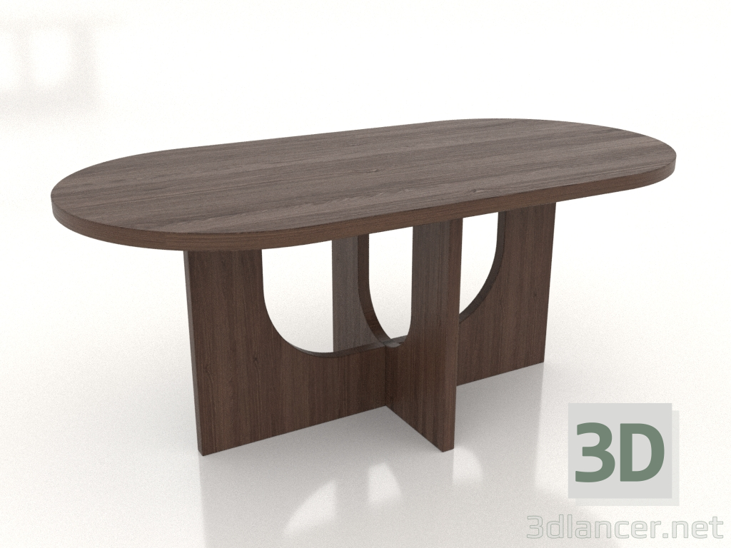 3d model Dining table OVAL 1800x900 mm (dark walnut) - preview