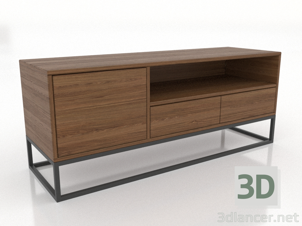 modèle 3D Meuble TV 1200x380 mm (noyer clair) - preview modèle 3D Meuble TV 1200x380 mm (noyer clair) - preview