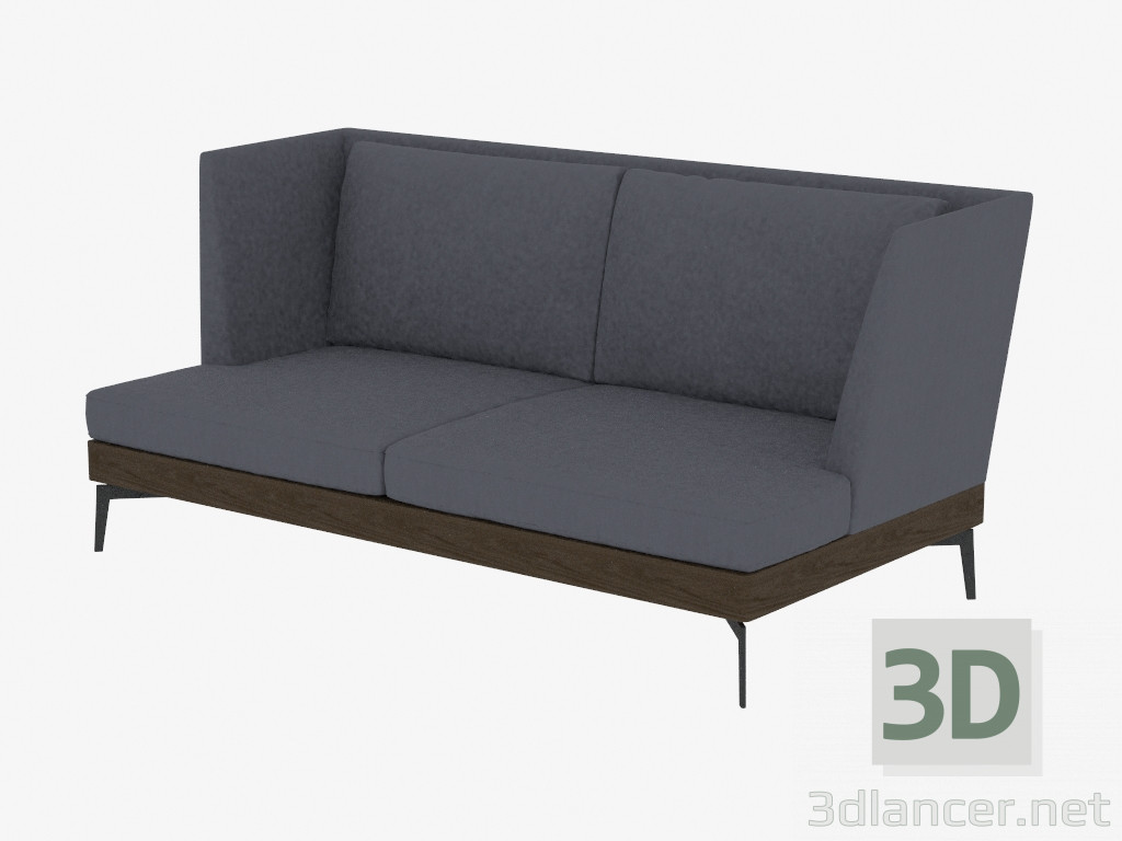 3D Modell Doppel-Sofa gerade Div 190 - Vorschau