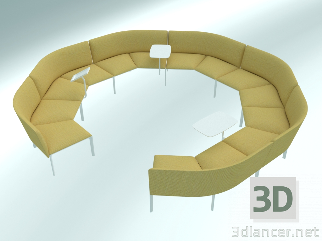 modello 3D Divano modulare tondo ADD Round in - anteprima