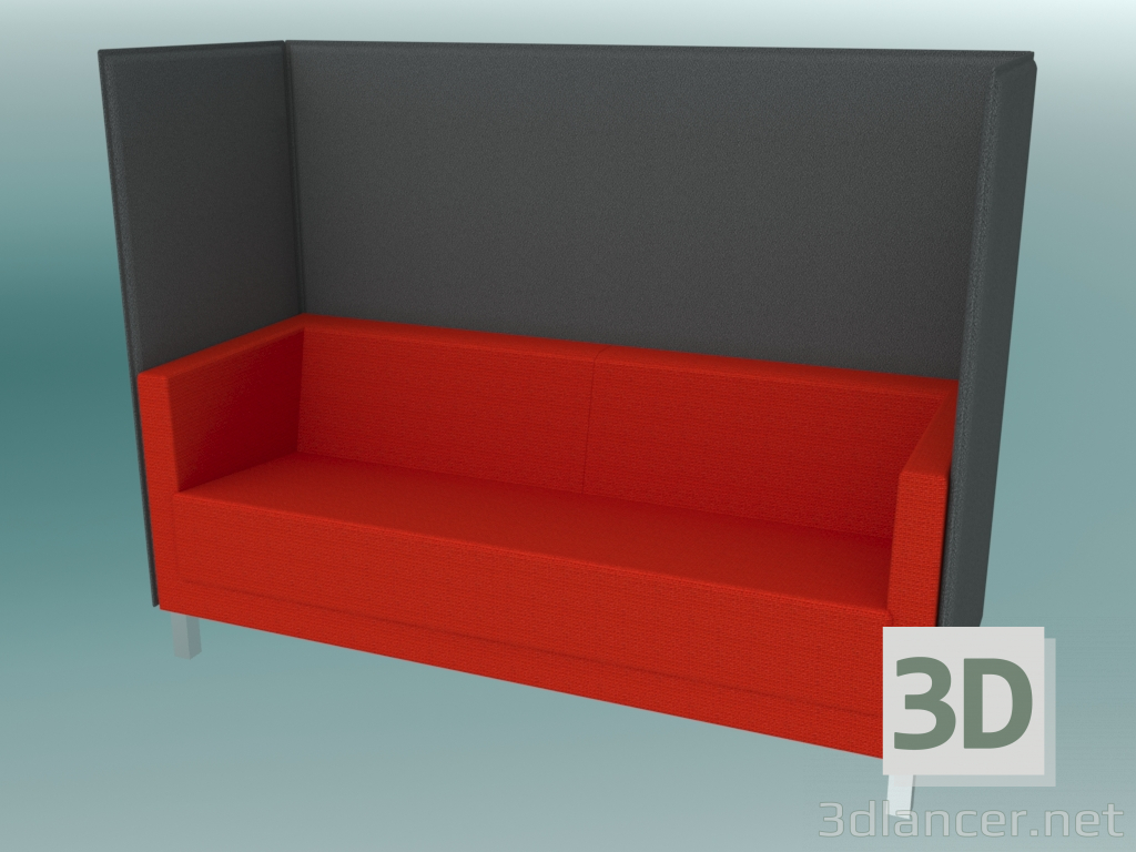 3D Modell Dreisitzer-Sofa mit Trennwänden, auf Beinen (VL3 HW) - Vorschau