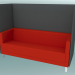 3D Modell Dreisitzer-Sofa mit Trennwänden, auf Beinen (VL3 HW) - Vorschau