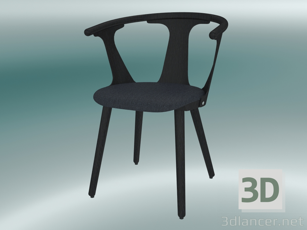 3d model Silla intermedia (SK2, A 77cm, 58x54cm, Roble lacado negro, Fiord 191) - vista previa