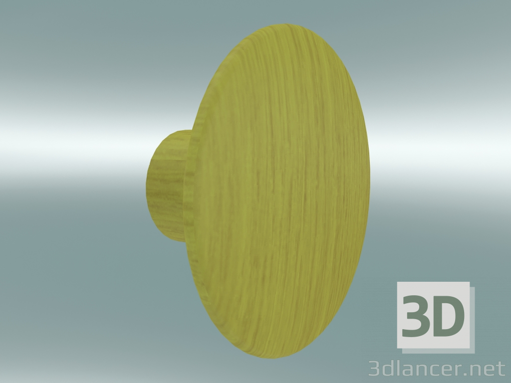 3d model Gancho para ropa Dots Wood (Ø9 cm, Amarillo) - vista previa