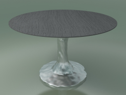 Table à manger ronde (132, laqué gris)