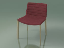 Silla 2085 (4 patas de madera, con tapicería de tela, roble blanqueado)