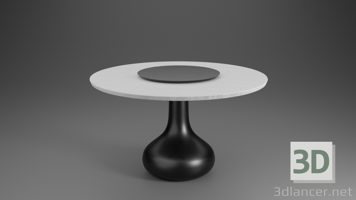 3d Dining table (White oak veneer) 3d model Studio-Mebel model buy - render