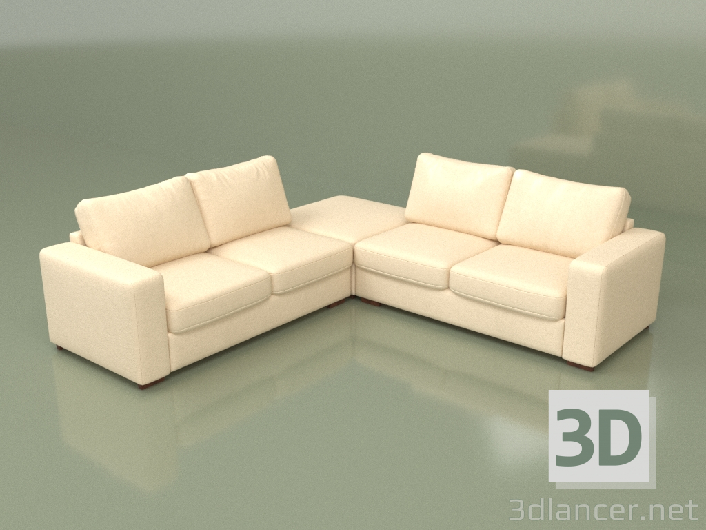 3d model Corner sofa with pouffe Morti (Lounge 1) - preview