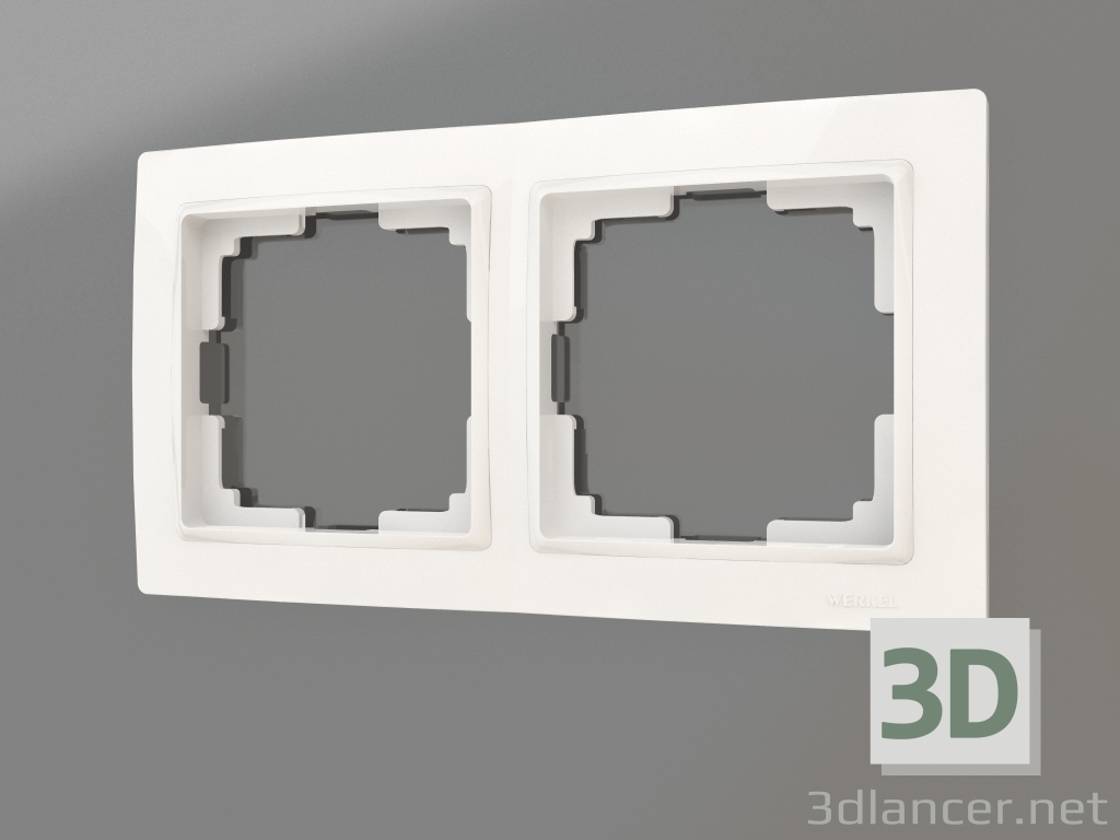 Modelo 3d Moldura para 2 postes Snabb Basic (branco) - preview