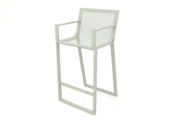 Tabouret haut avec dossier haut et accoudoirs (Gris ciment)