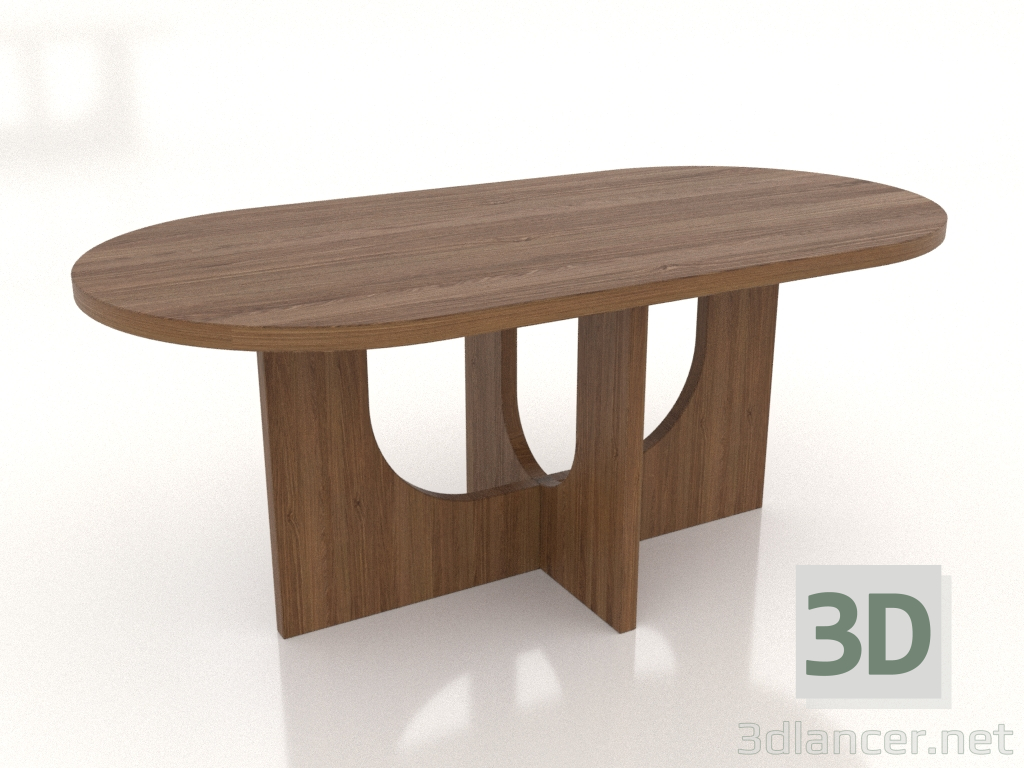 3D Modell Esstisch OVAL 1800x900 mm (heller Nussbaum) - Vorschau