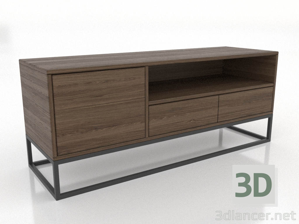 modèle 3D Meuble TV 1200x380 mm (frêne éclairci noyer) - preview modèle 3D Meuble TV 1200x380 mm (frêne éclairci noyer) - preview