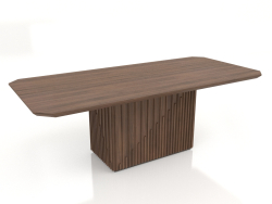 Обеденный стол, отделка ореха шпона F, темно-серый матовый лак (220x100x75 см)