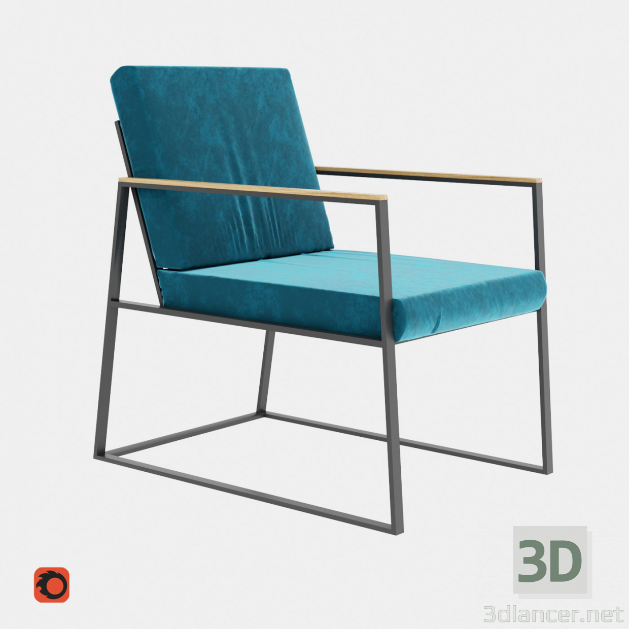 modello 3D Sedia in metallo Scandinavian Fantasy - anteprima