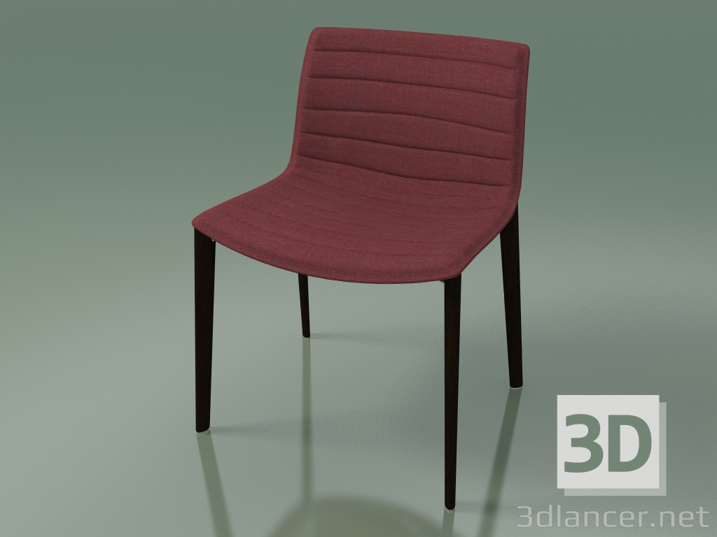 3d model Silla 2085 (4 patas de madera, con tapicería de tela, wengué) - vista previa