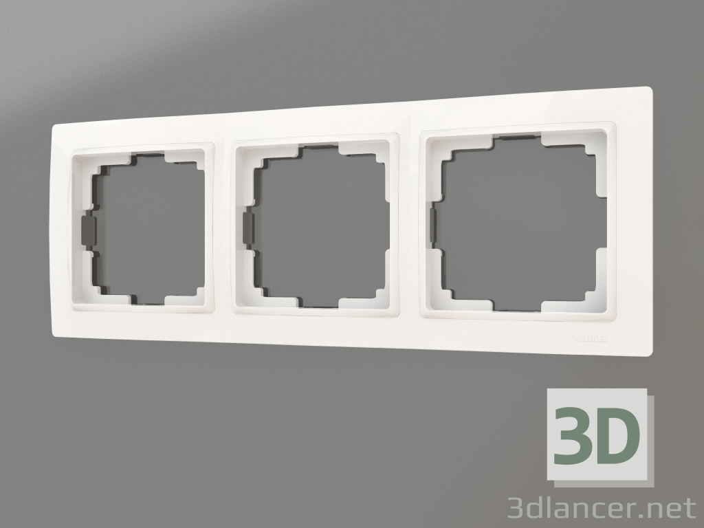 3D Modell Rahmen für 3 Pfosten Snabb Basic (weiß) - Vorschau