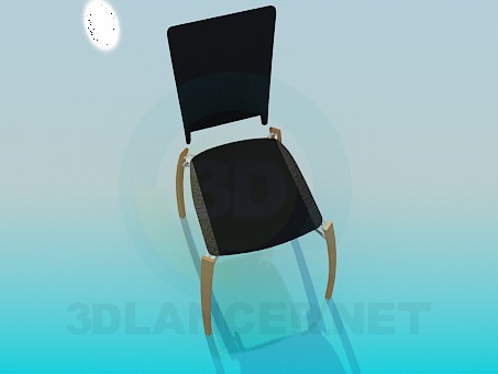 3d model Stool with back - preview