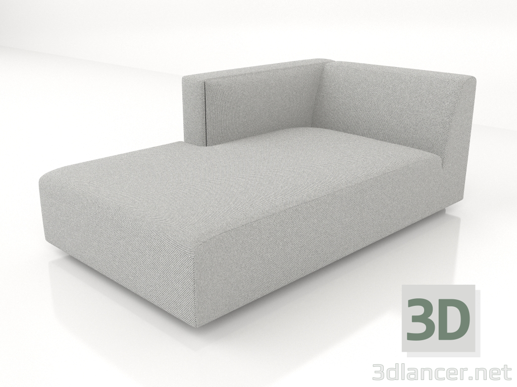 modello 3D Chaise longue (XL) 83x175 con bracciolo a sinistra - anteprima