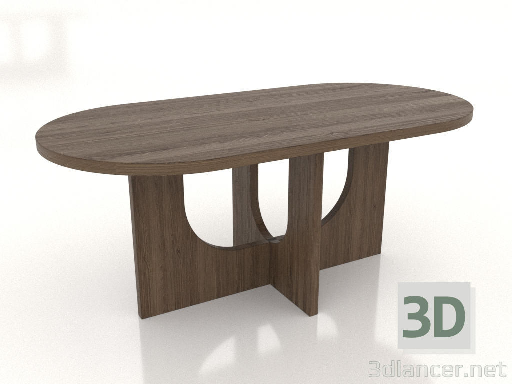 modèle 3D Table à manger OVAL 1800x900 mm (frêne éclairci noyer) - preview