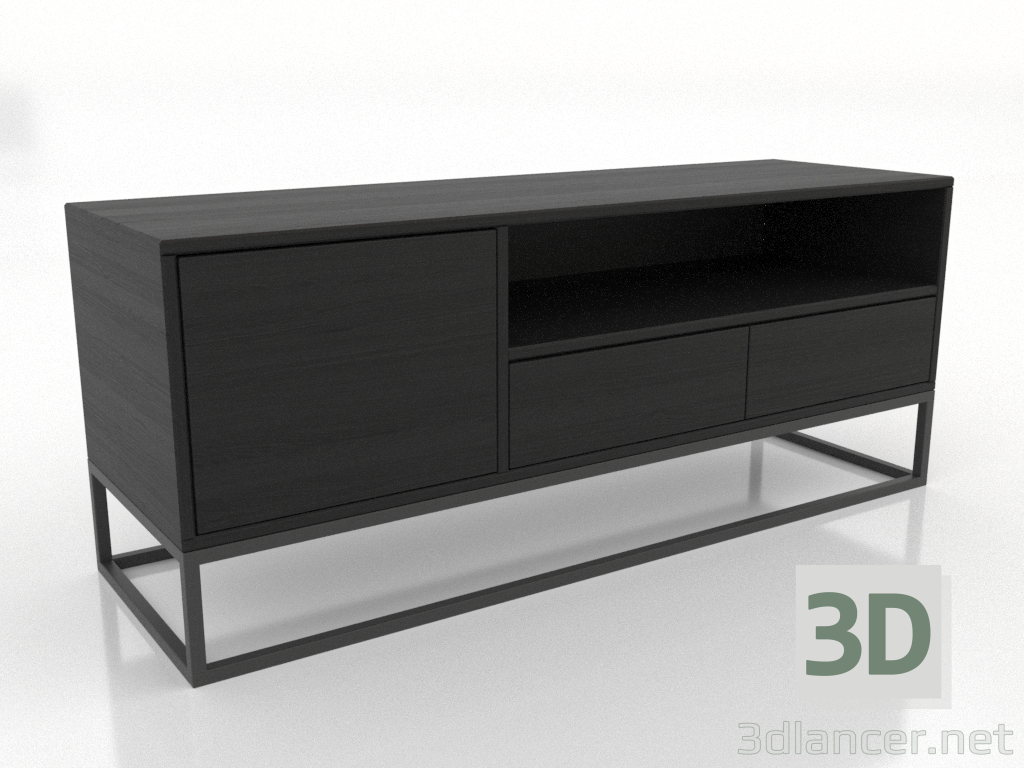 modello 3D Mobile TV 1200x380 mm (nero RAL 9005) - anteprima modello 3D Mobile TV 1200x380 mm (nero RAL 9005) - anteprima