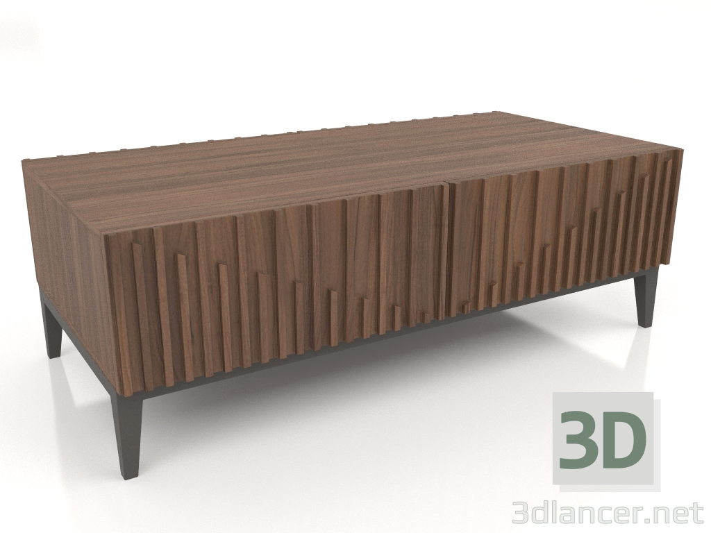 3d model Coffee table, walnut veneer F finish, dark gray matt lacquer (120x60x41 cm) - preview
