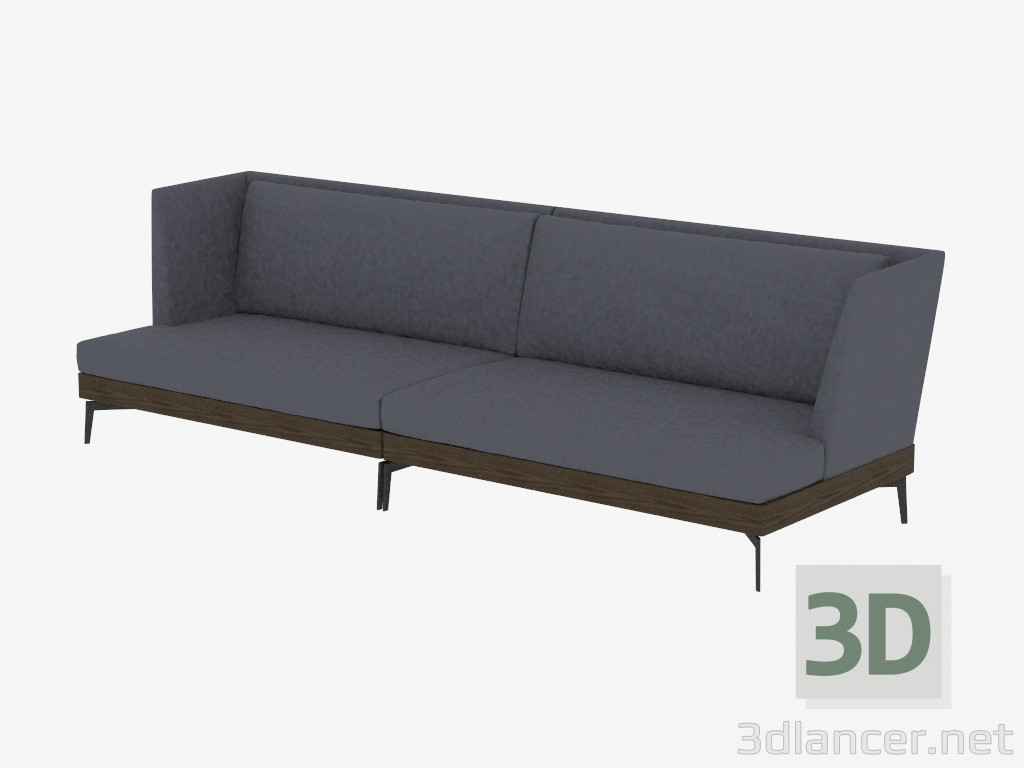 3D modeli Koltuk düz üçlü Div 292 - önizleme