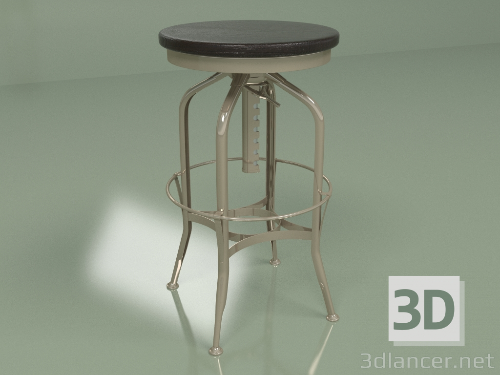 3d model Taburete de bar Toledo Rondeau sin respaldo (sauce macizo, marrón oscuro) - vista previa