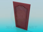 Door in grille for kitchen cabinet