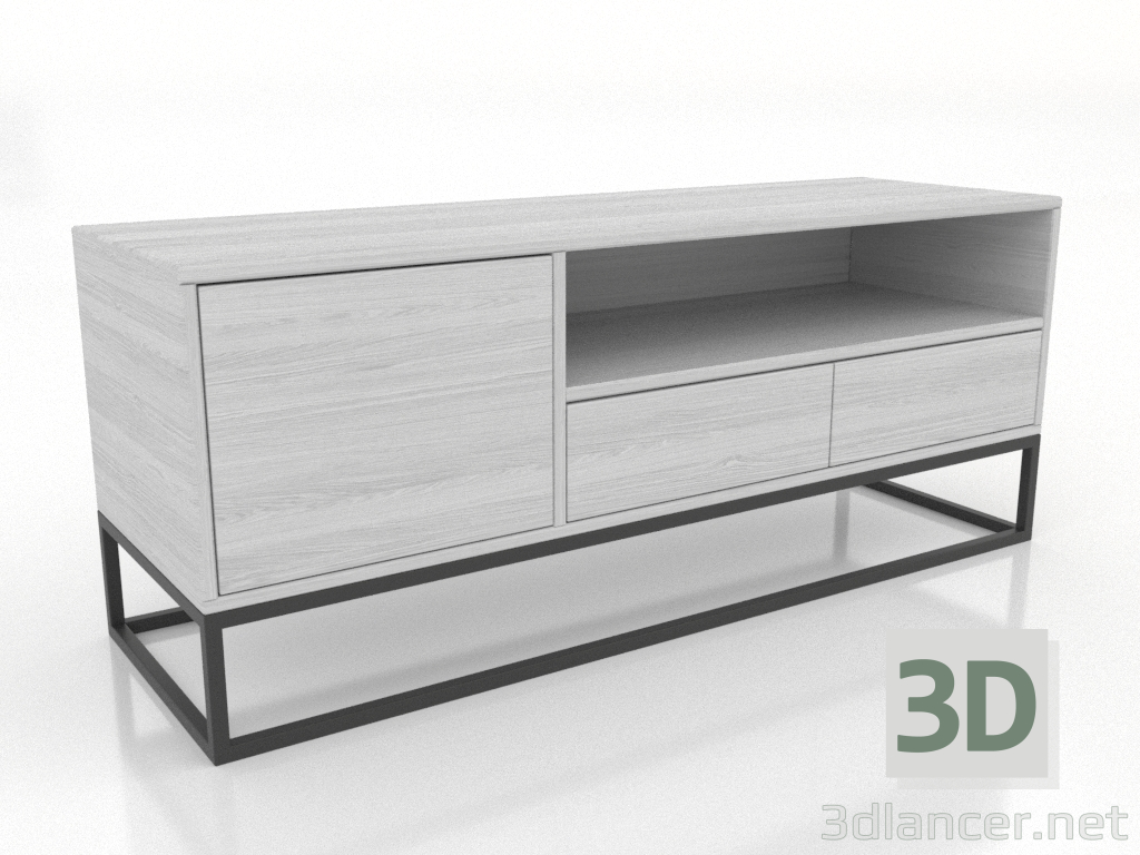 modèle 3D Meuble TV 1200x380 mm (blanc RAL 9010) - preview modèle 3D Meuble TV 1200x380 mm (blanc RAL 9010) - preview