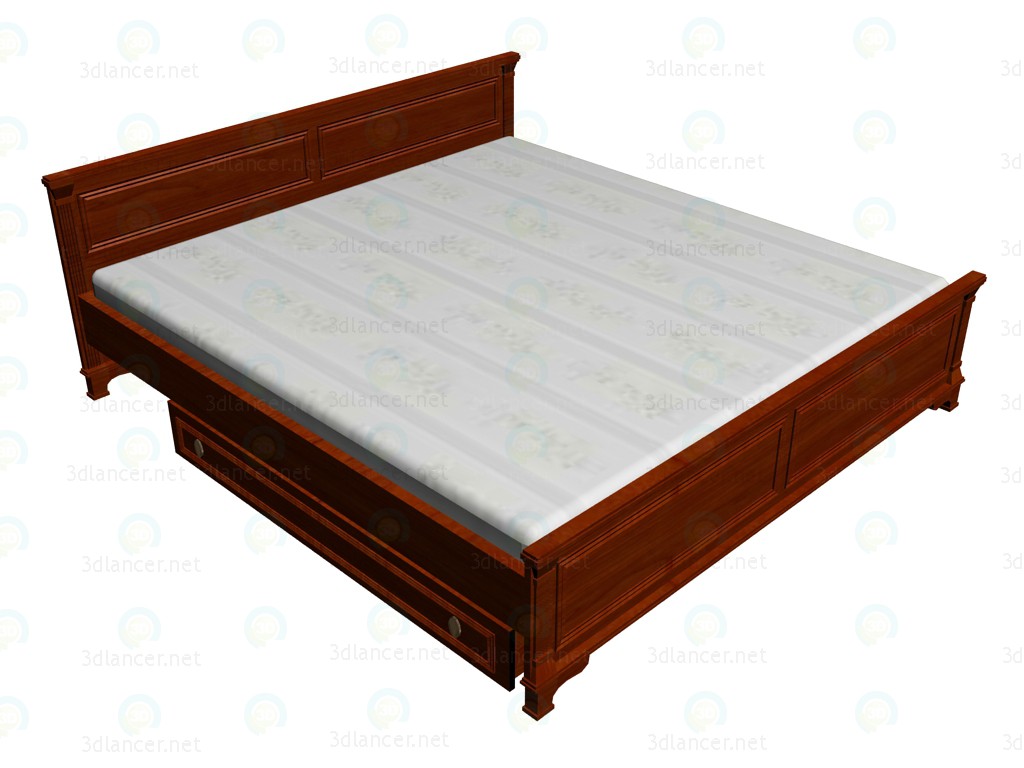 3d model Cama doble 180x220 - vista previa