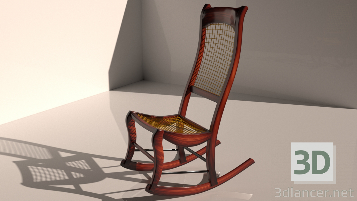 Sillón mecedora. 3D modelo Compro - render