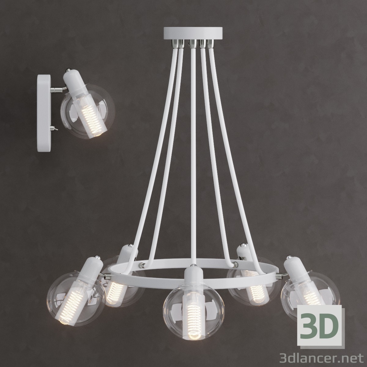 3D Avize 3648/5 Lumion RITA ve Aplik 3648 / 1W Lumion RITA askıya alındı modeli satın - render