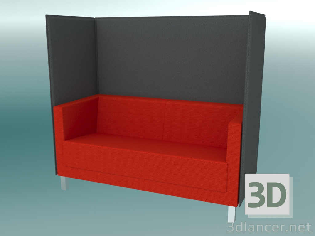 3D Modell Sofa 2,5-Sitzer mit Trennwänden, auf Beinen (VL2,5 HW) - Vorschau