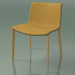 3d model Chair 2086 (4 wooden legs, polypropylene PO00404, with leather front trim, natural oak) - preview