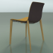 3d model Chair 2086 (4 wooden legs, polypropylene PO00404, with leather front trim, natural oak) - preview