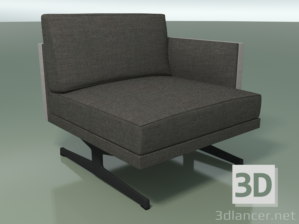 3d model End module 5217 (left armrest, H-legs, two-tone padding) - preview