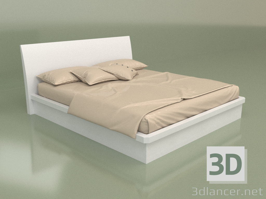 Modelo 3d Cama de casal Mn 2018-1 (Branco) - preview