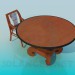 3d model Round table with chair - preview