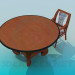 3d model Round table with chair - preview