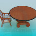 3d model Round table with chair - preview