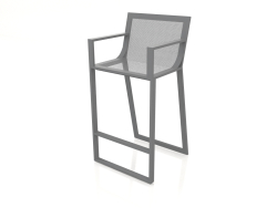 Tabouret haut avec dossier haut et accoudoirs (Anthracite)