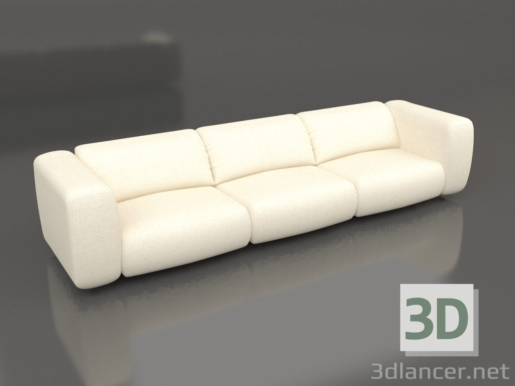 3D Modell Wings 4,5-Sitzer-Sofa (Natur) - Vorschau