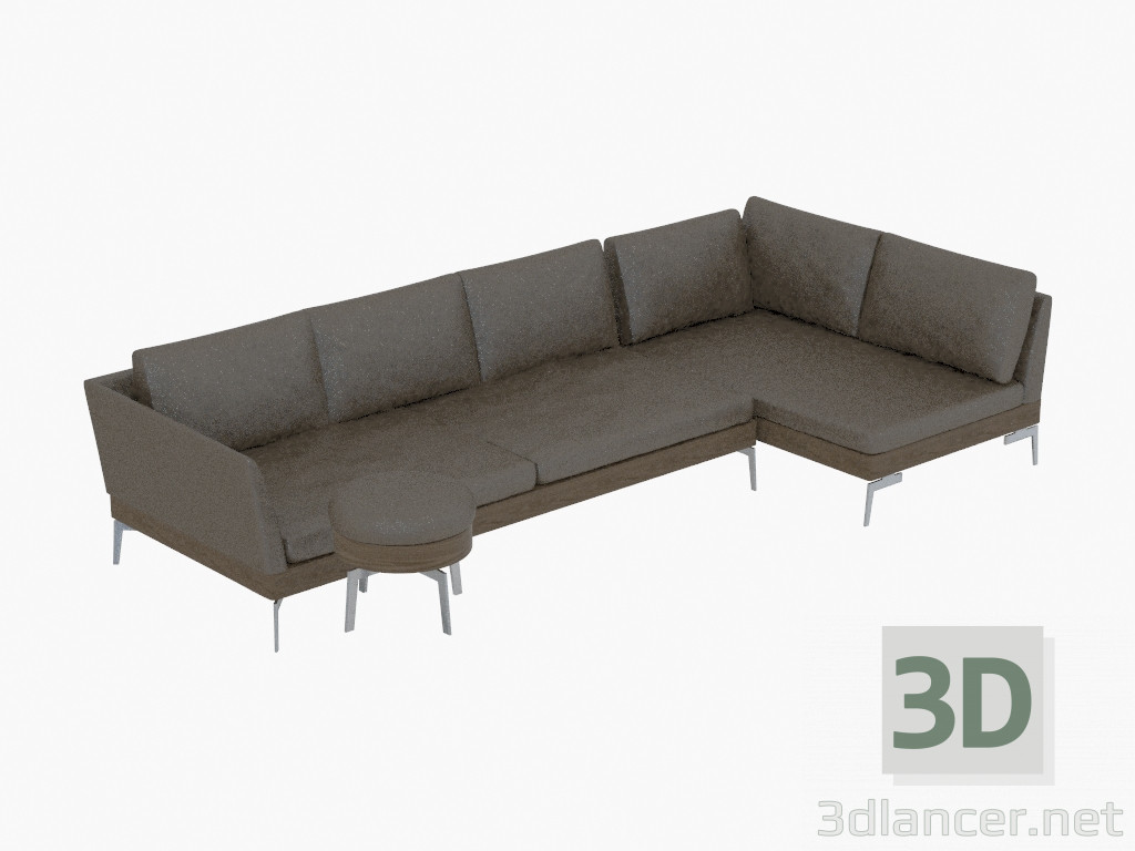 3d model Modular leather sofa Fianco 209 - preview