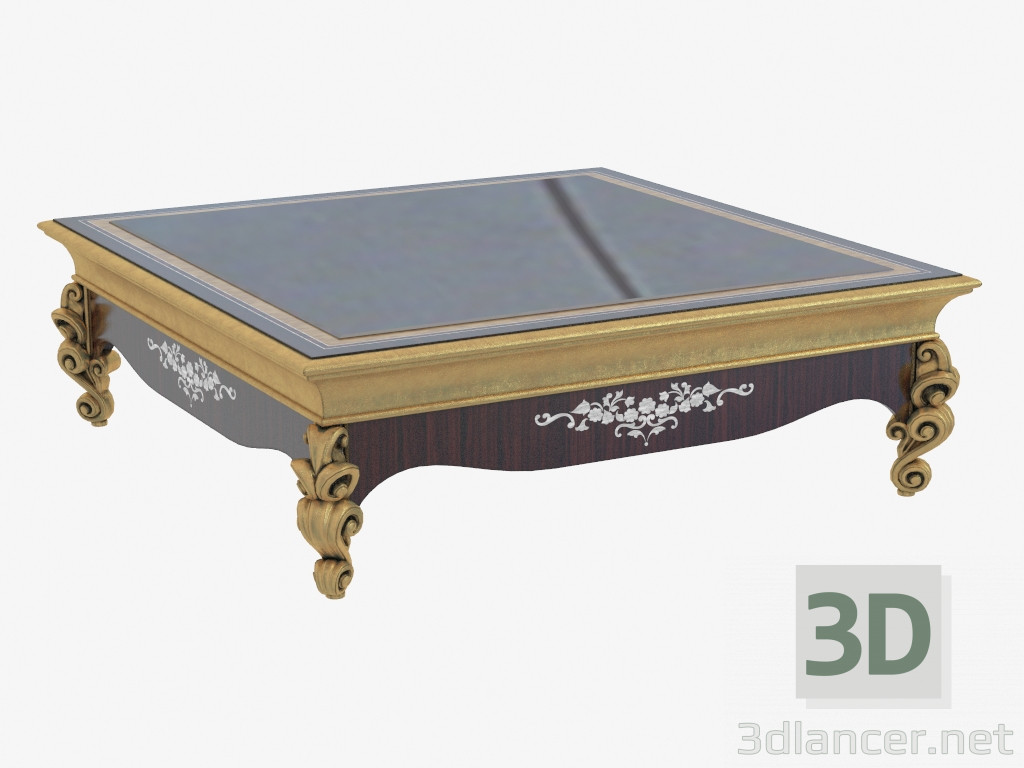 3d model Mesa de centro cuadrado en estilo clásico 528 - vista previa