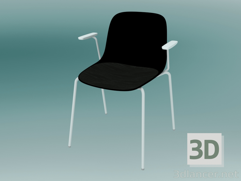 3d model Silla con reposabrazos SEELA (S316 con tapizado de madera, sin tapizado) - vista previa