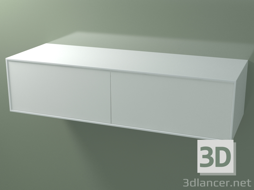 modello 3D Scatola doppia (8AUFВB02, Glacier White C01, HPL P01, L 144, P 50, H 36 cm) - anteprima