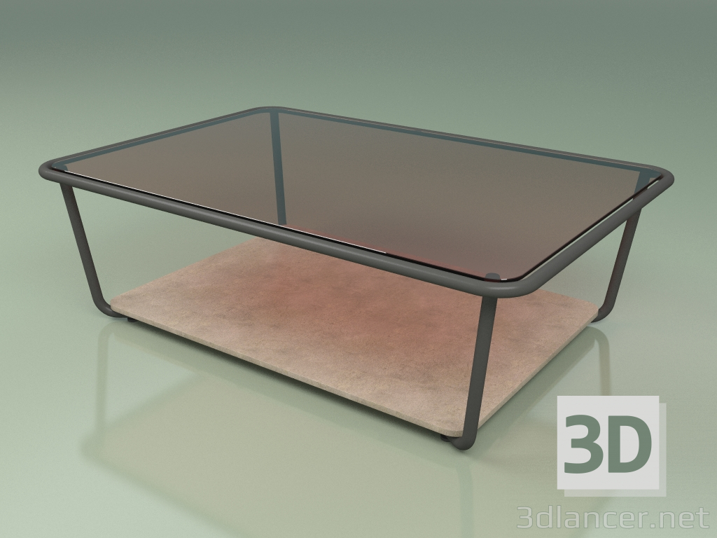 3D Modell Couchtisch 002 (Broniertes Glas, Metal Smoke, Farsena Stone) - Vorschau