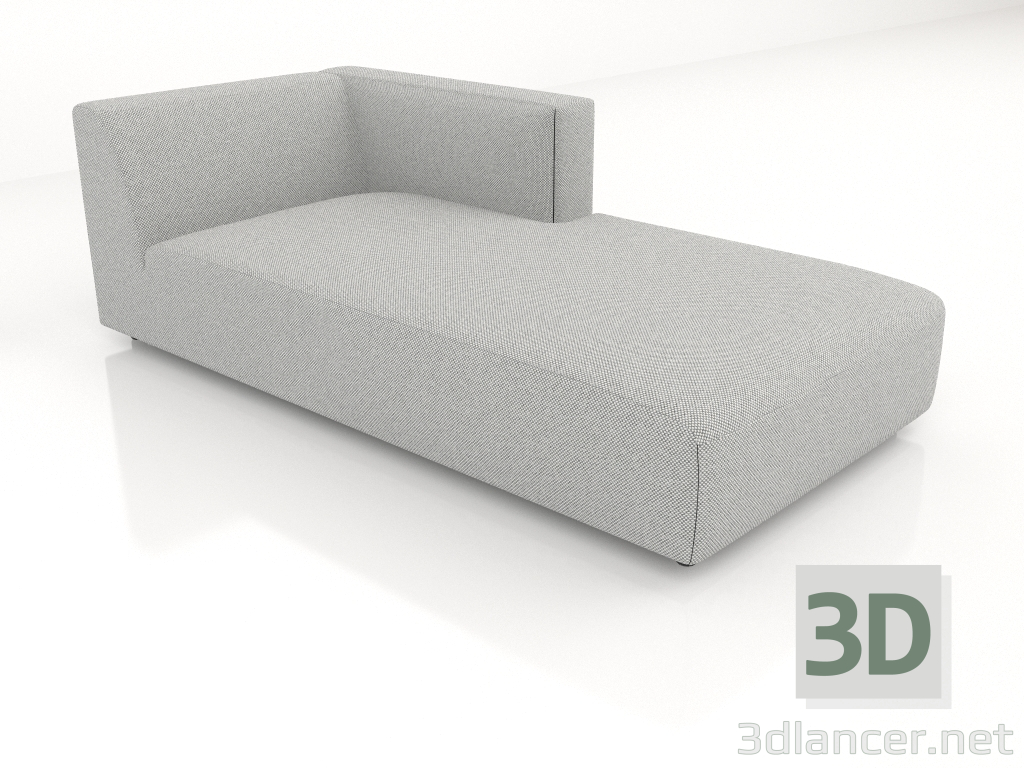 modello 3D Chaise longue (XL) 83x205 con bracciolo a destra - anteprima